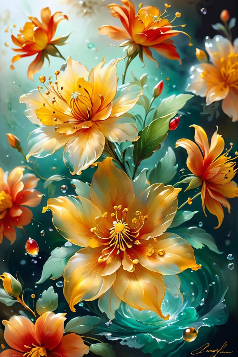 00292-1811100557-A bunch of blooming flowers,the petals show different shades of red and yellow the center is embellished with gold texture,spark.jpg